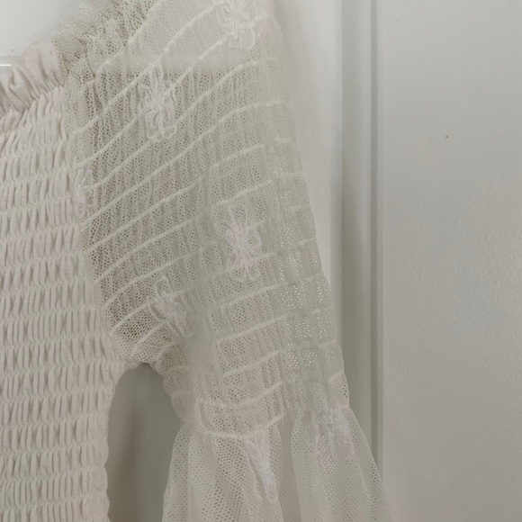 Off the Shoulder White top with Lace Bell Sleeves - Picture 7 of 7